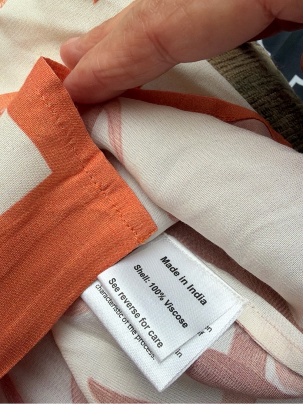 Rococo Sand Orange and White Floral Button-Front Blouse - Picture 5 of 7